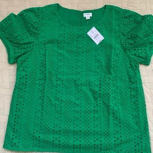 J crew eyelet top